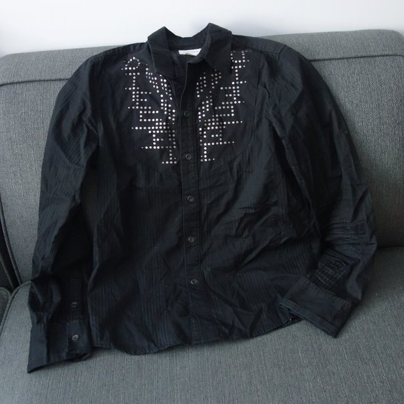 Diesel Black Button Down Long Sleeve 00JCET_KYAAG 100% Cotton Shirt Size XXL - Picture 1 of 12
